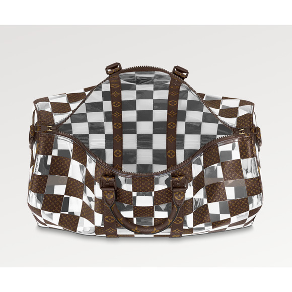 Louis Vuitton Keepall Bandouliere 50 Monogram Chess PVC Logo Weekend Travel Bag - Picture 10 of 12